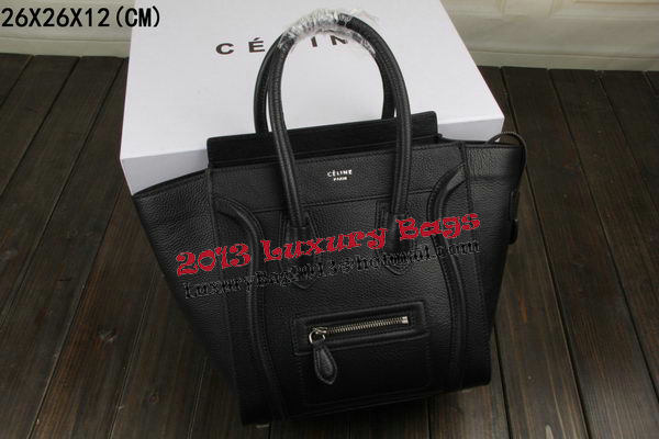 Celine Luggage Micro Boston Bag Clemence Leather CT33081 Black