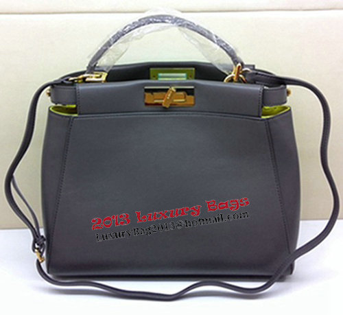 Fendi Peekaboo Bag Original Leather FD2311 Deep Grey