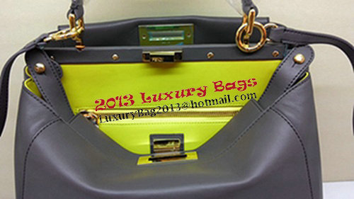 Fendi Peekaboo Bag Original Leather FD2311 Deep Grey