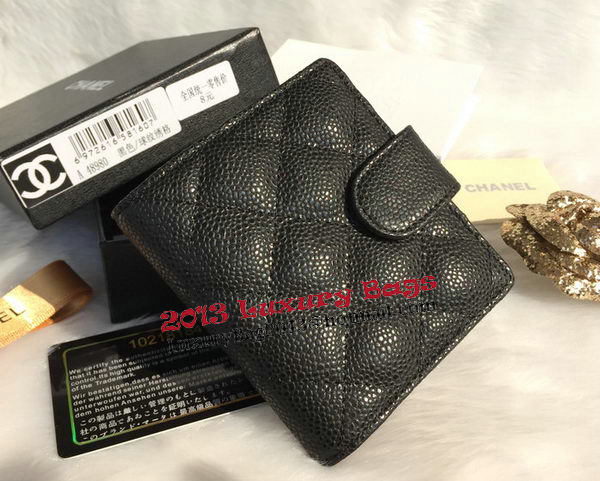 Chanel Matelasse Bi-Fold Wallet Cannage Patterns A48980 Black