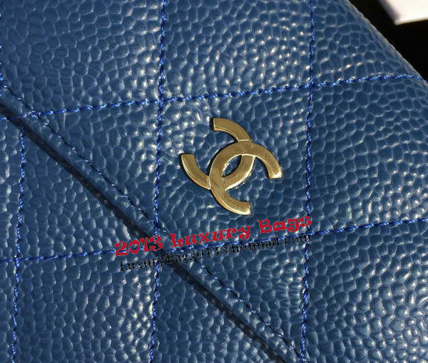 Chanel Matelasse Bi-Fold Wallet Cannage Patterns A48980 Blue