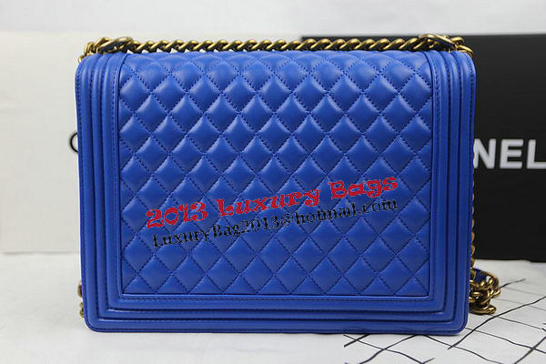 Chanel Boy Flap Shoulder Bag Original Sheepskin Leather A67087 Blue