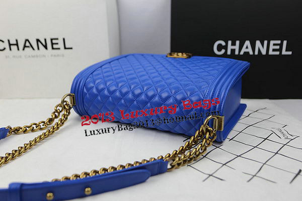 Chanel Boy Flap Shoulder Bag Original Sheepskin Leather A67087 Blue