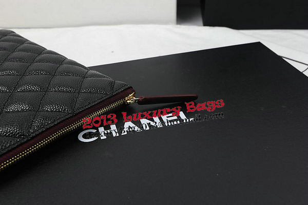 Chanel Clutch Bag Black Original Cannage Pattern A69254 A69253 A69252 Gold