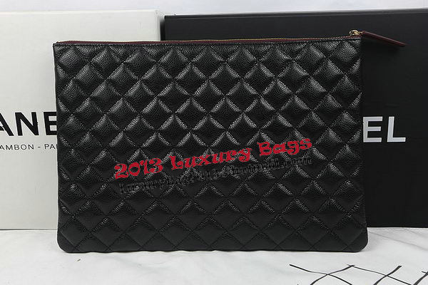 Chanel Clutch Bag Black Original Cannage Pattern A69254 A69253 A69252 Gold