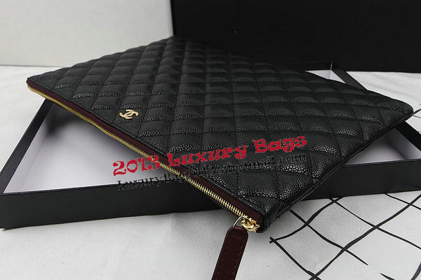 Chanel Clutch Bag Black Original Cannage Pattern A69254 A69253 A69252 Gold