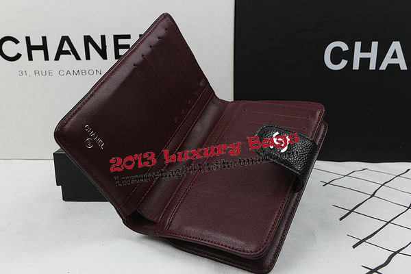 Chanel Matelasse Bi-Fold Wallet Black Original Cannage Pattern A48667 Silver