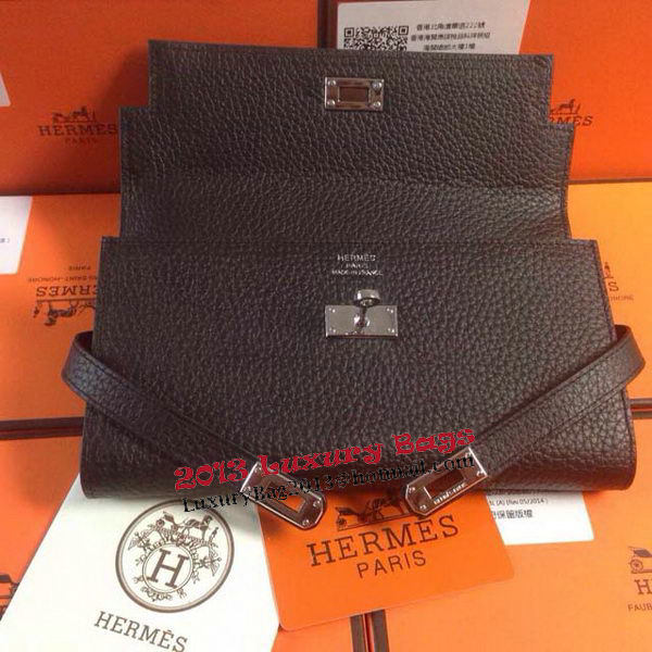 Hermes Kelly Wallet Togo Leather Bi-Fold Purse HA708W Black