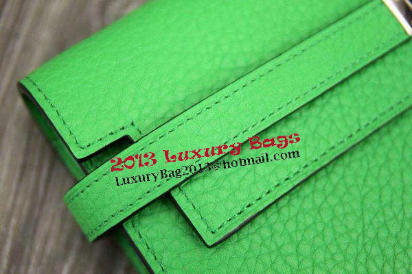 Hermes Kelly Wallet Togo Leather Bi-Fold Purse HA708W Green