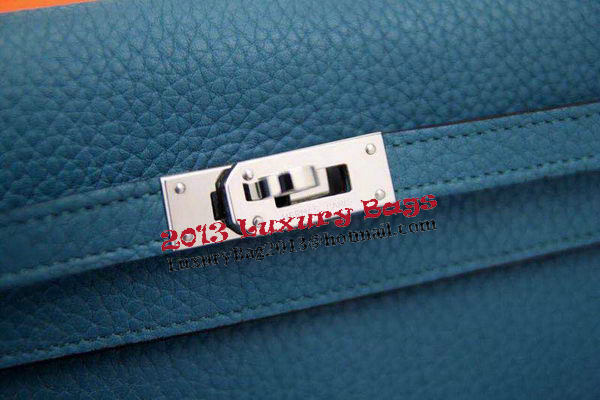 Hermes Kelly Wallet Togo Leather Bi-Fold Purse HA708W Light Blue