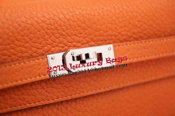 Hermes Kelly Wallet Togo Leather Bi-Fold Purse HA708W Orange