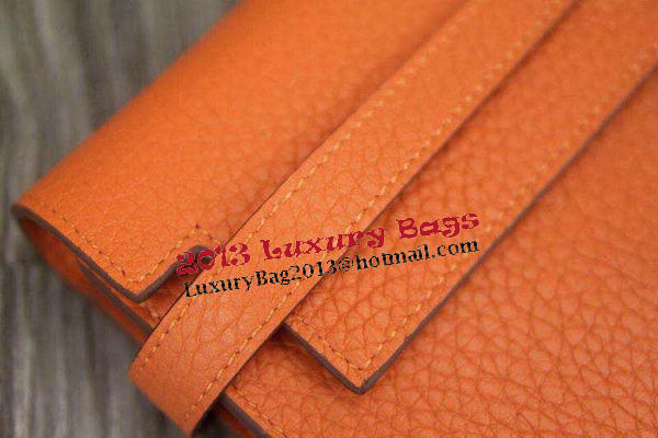 Hermes Kelly Wallet Togo Leather Bi-Fold Purse HA708W Orange