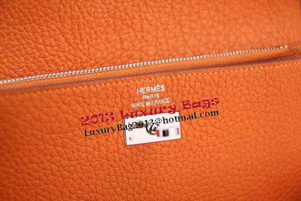 Hermes Kelly Wallet Togo Leather Bi-Fold Purse HA708W Orange