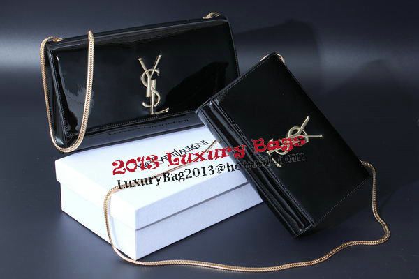 Yves Saint Laurent Classic Patent Clutch 311010 Black