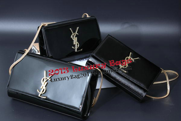 Yves Saint Laurent Classic Patent Clutch 311010 Black