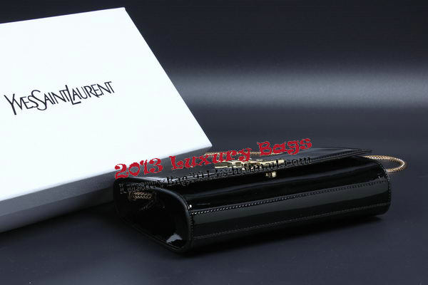 Yves Saint Laurent Classic Patent Clutch 311010 Black