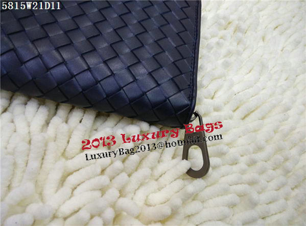 Bottega Veneta Intrecciato Calfskin Zip Around Wallet BV5815 Blue