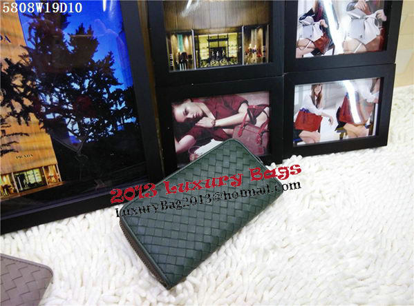 Bottega Veneta Intrecciato Nappa Zip Around Wallet BV5808 Green