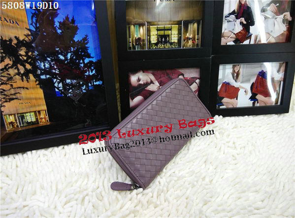 Bottega Veneta Intrecciato Nappa Zip Around Wallet BV5808 Lavender