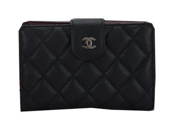 Chanel Matelasse Bi-Fold Wallet Cannage Pattern A2621 Black