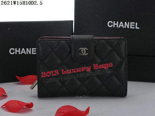 Chanel Matelasse Bi-Fold Wallet Cannage Pattern A2621 Black