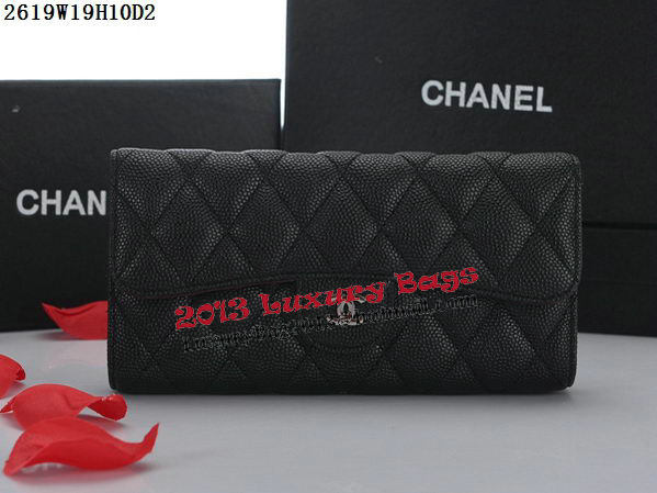 Chanel Tri-Fold WalletCannage Pattern A2619 Black