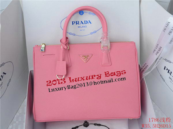 Prada Saffiano Calfskin Leather Tote Bag PBN1786 Pink