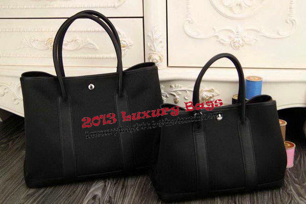 Hermes Garden Party 36cm 30cm Tote Bag Canvas Black