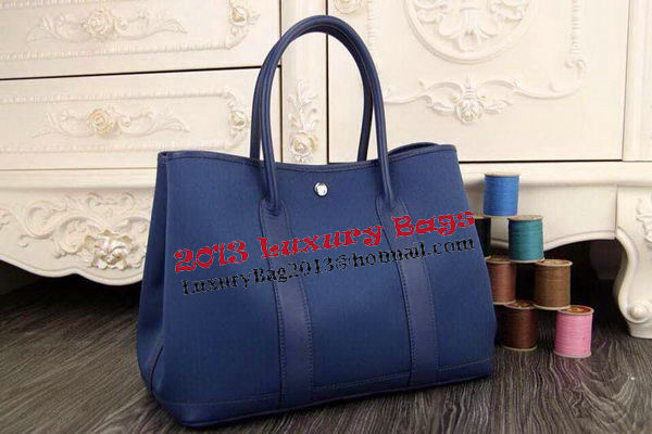 Hermes Garden Party 36cm 30cm Tote Bag Canvas Blue