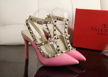 Valentino Patent Leather Rivet 100mm Sandal VT270YZM Pink