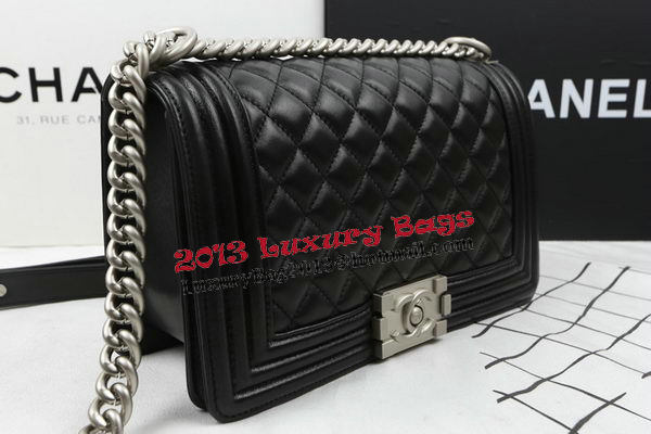 Boy Chanel Flap Shoulder Bags Original Lambskin A67025 Black