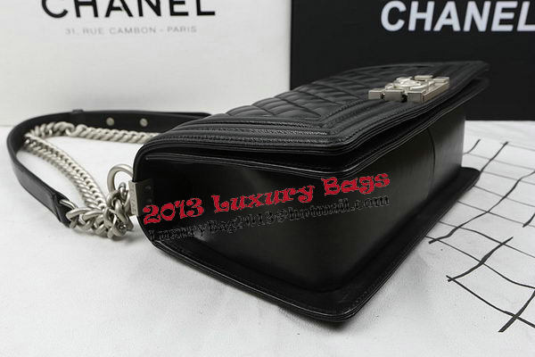 Boy Chanel Flap Shoulder Bags Original Lambskin A67025 Black