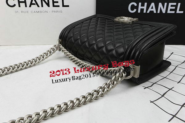 Boy Chanel Flap Shoulder Bags Original Lambskin A67025 Black