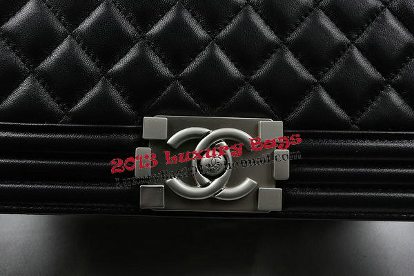 Boy Chanel Flap Shoulder Bags Original Lambskin A67025 Black