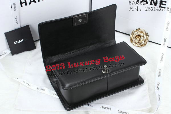 Boy Chanel Flap Shoulder Bags Sheepskin Leather A67086 Black