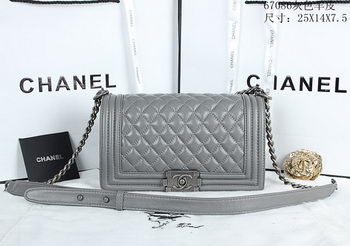 Boy Chanel Flap Shoulder Bags Sheepskin Leather A67086 Grey