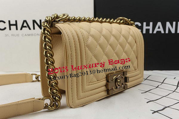 Boy Chanel mini Flap Bag Apricot Cannage Pattern A67025 Gold