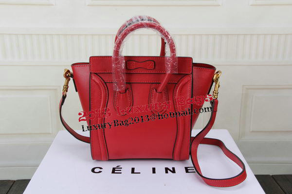 Celine Luggage Nano Bag Original Leather CTS3309 Red