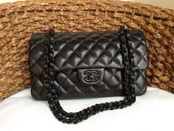 Chanel 2.55 Series Flap Bag Original Lambskin Leather A1112 Black