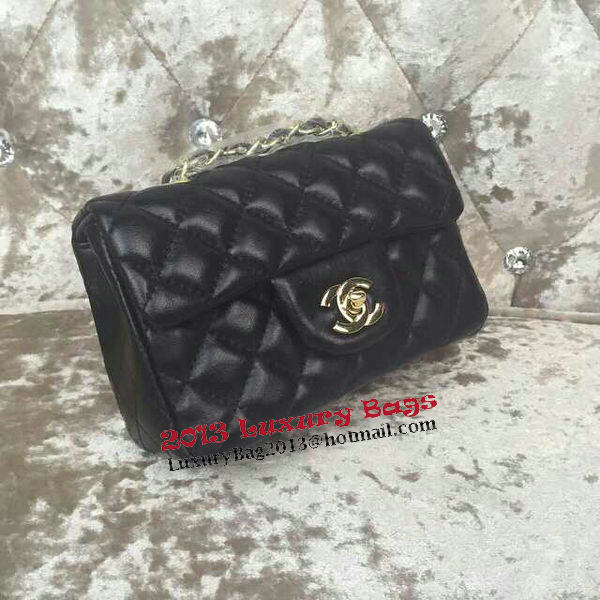 Chanel Classic MINI Flap Bag Sheepskin Leather A1115 Black