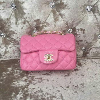 Chanel Classic MINI Flap Bag Sheepskin Leather A1115 Pink