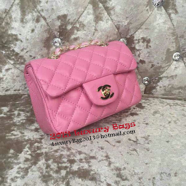 Chanel Classic MINI Flap Bag Sheepskin Leather A1115 Pink