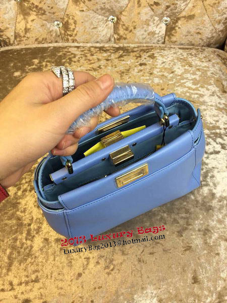 Fendi mini Peekaboo Bag Calfskin Leather 30320 SkyBlue