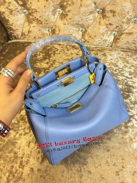 Fendi mini Peekaboo Bag Calfskin Leather 30320 SkyBlue