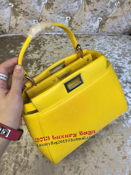 Fendi mini Peekaboo Bag Calfskin Leather 30320 Yellow