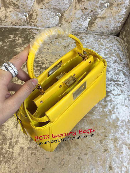 Fendi mini Peekaboo Bag Calfskin Leather 30320 Yellow