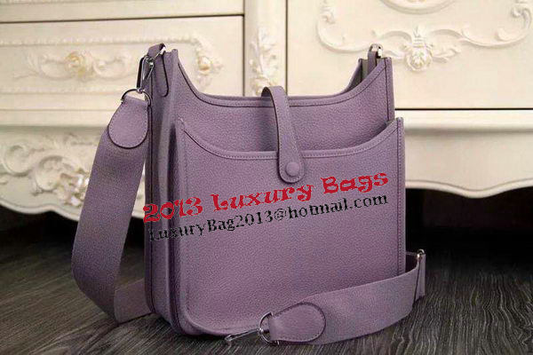 Hermes Evelyne 28cm Messenger Bag Original Leather H1188 Lavender