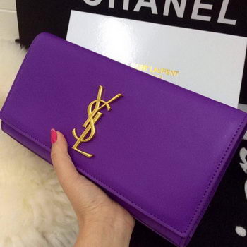 Yves Saint Laurent Classic Monogramme Clutch 30210 Purple