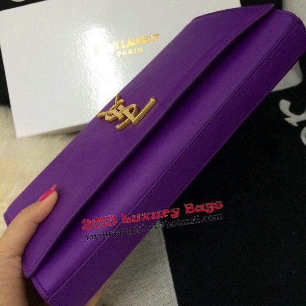 Yves Saint Laurent Classic Monogramme Clutch 30210 Purple