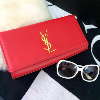 Yves Saint Laurent Classic Monogramme Clutch 30210 Red